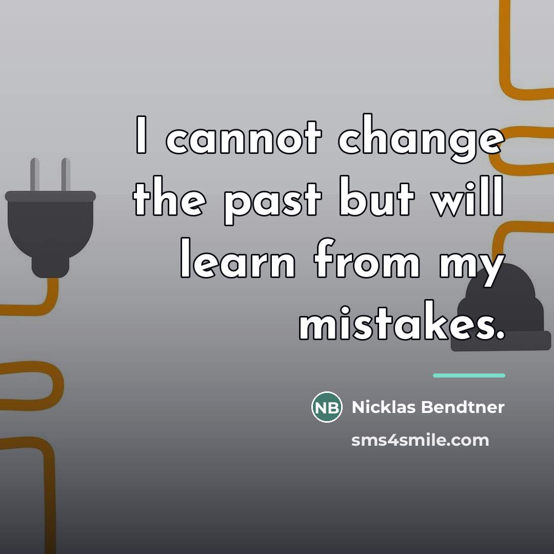 “I cannot change the past but will learn from my…” quote by Nicklas Bendtner