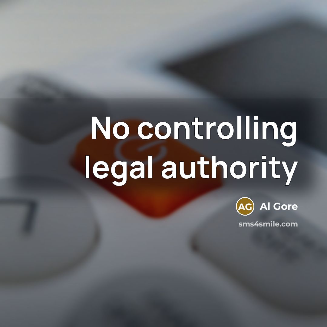 “No controlling legal authority…” quote by Al Gore
