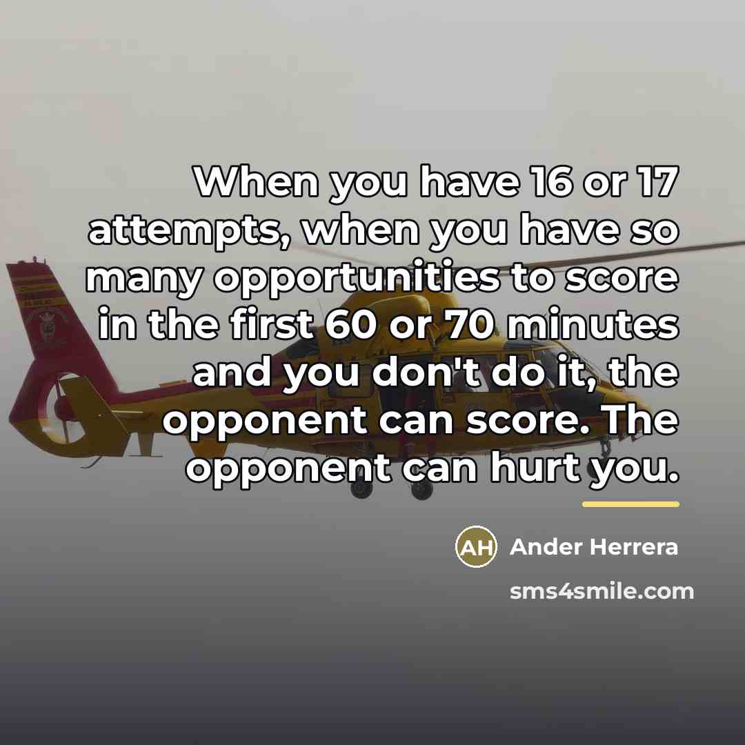 “When you have 16 or 17 attempts, when you have…” quote by Ander Herrera