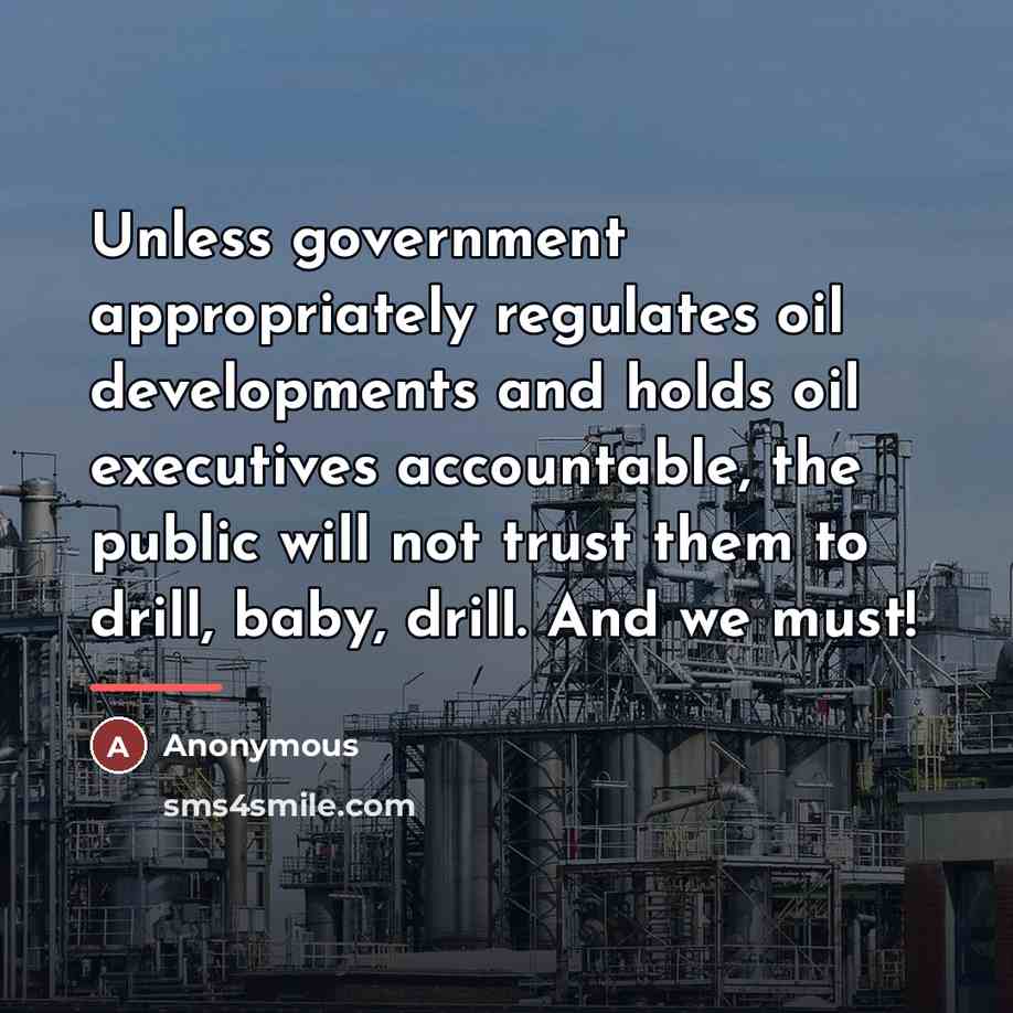 “Unless government appropriately regulates oil developments and holds oil executives…” quote by Anonymous