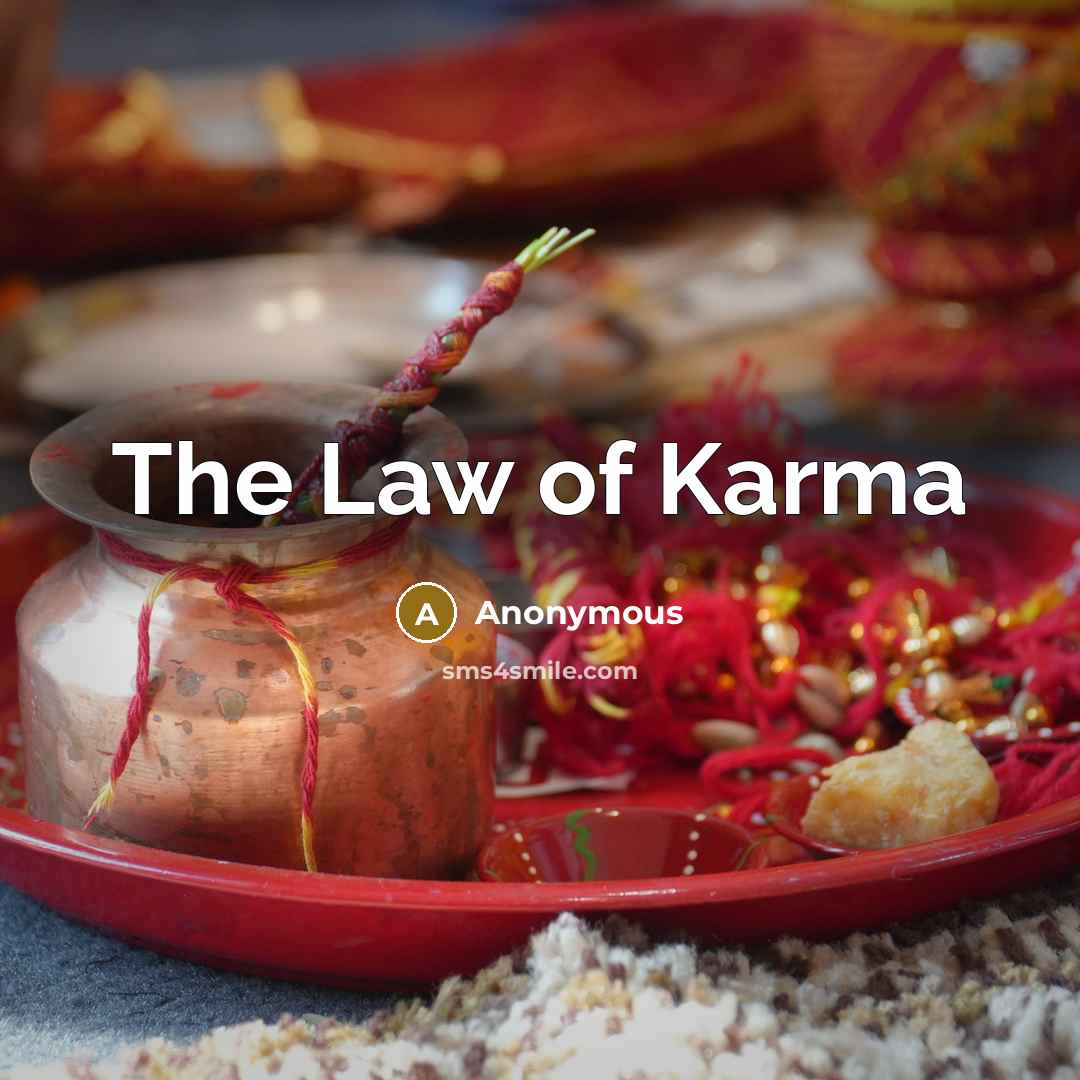 “The Law of Karma…” quote by Anonymous