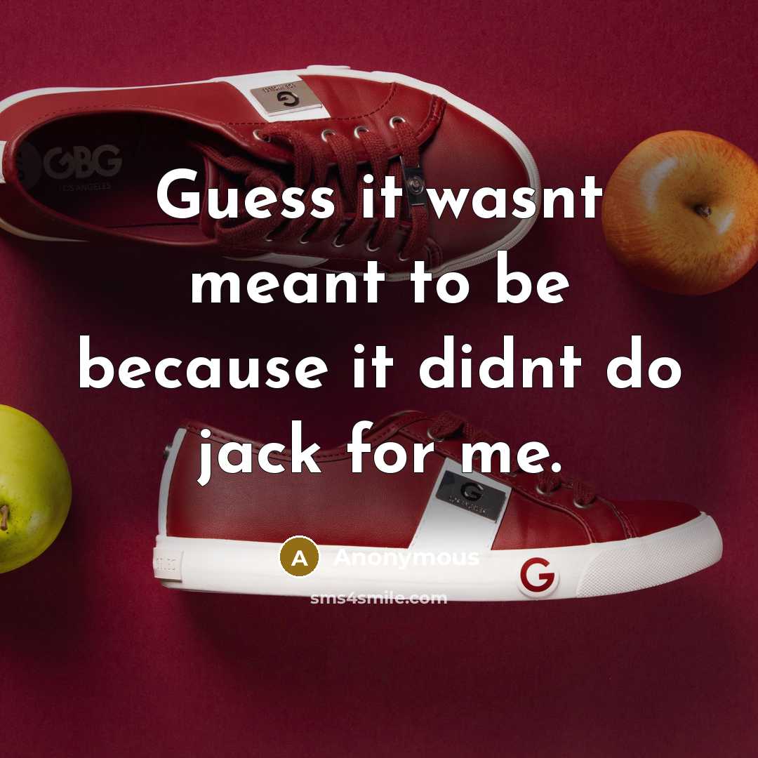 “Guess it wasnt meant to be because it didnt do jack for me.” quote by Anonymous