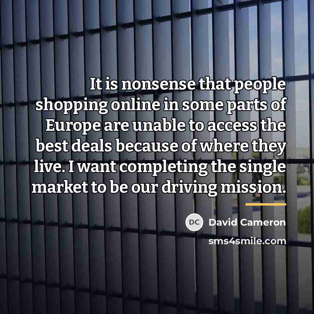 “It is nonsense that people shopping online in some parts…” quote by David Cameron