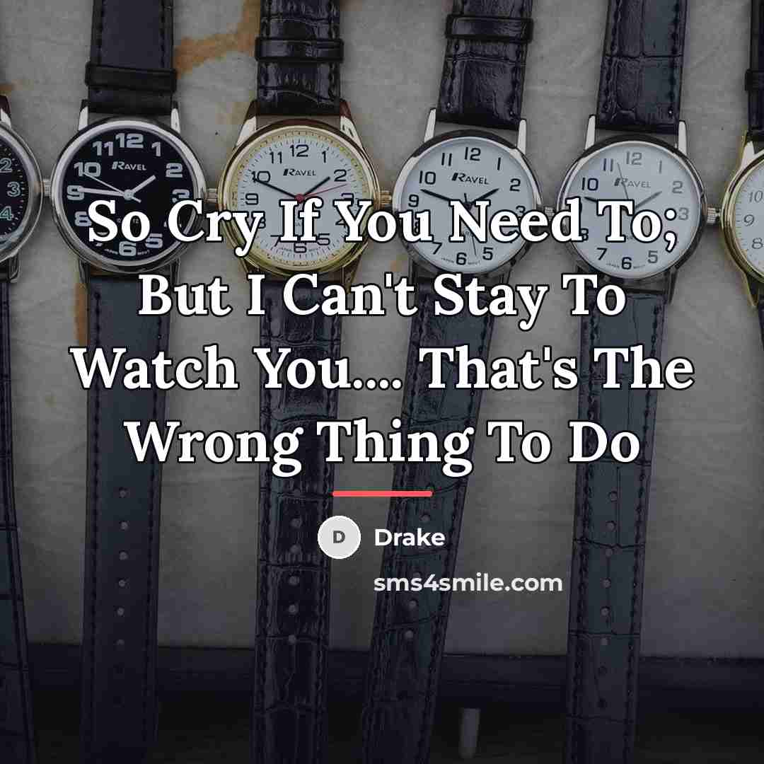 “So Cry If You Need To; But I Can't Stay…” quote by Drake