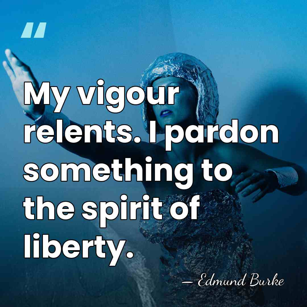 My vigour relents. I pardon something to the spirit of liberty. - Edmund Burke