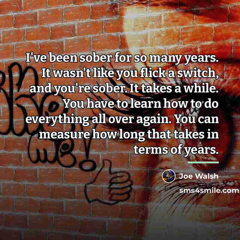 “I've been sober for so many years. It wasn't like…” quote by Joe Walsh
