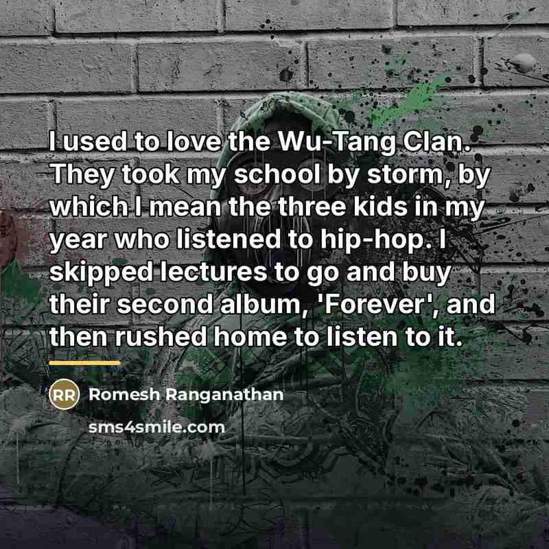 “I used to love the Wu-Tang Clan. They took my…” quote by Romesh Ranganathan
