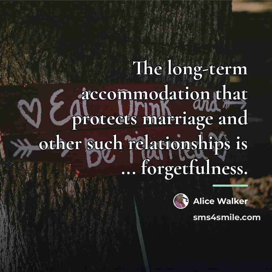 “The long-term accommodation that protects marriage and other such relationships…” quote by Alice Walker