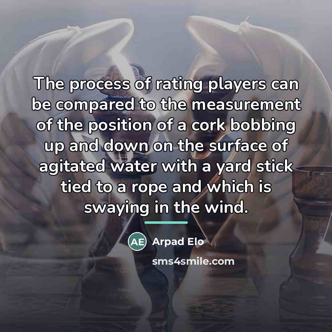 “The process of rating players can be compared to the…” quote by Arpad Elo