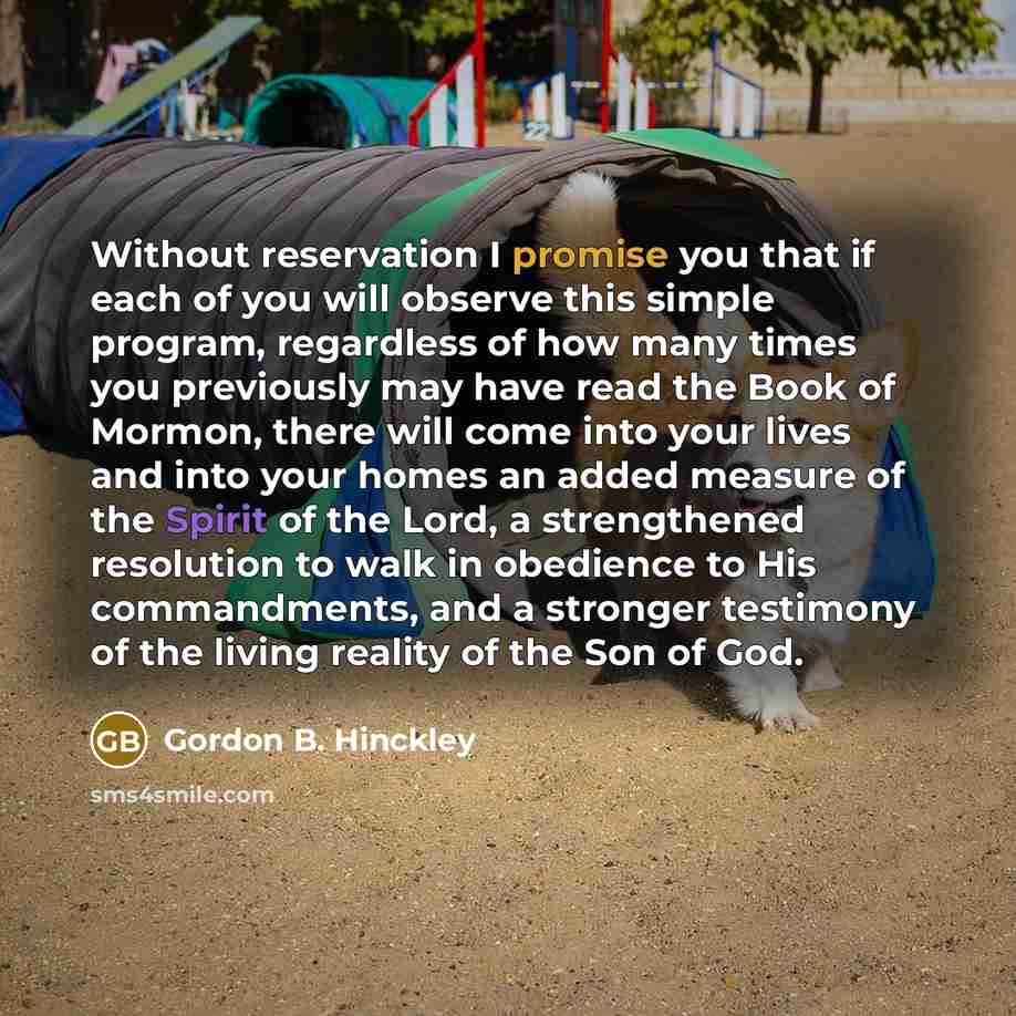 “Without reservation I promise you that if each of you…” quote by Gordon B. Hinckley