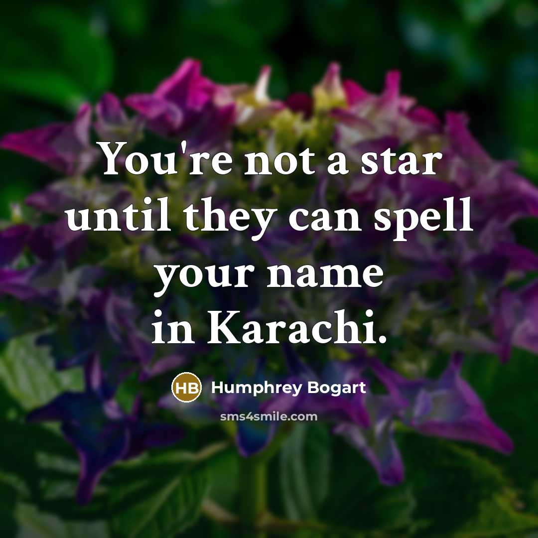 “You're not a star until they can spell your name…” quote by Humphrey Bogart