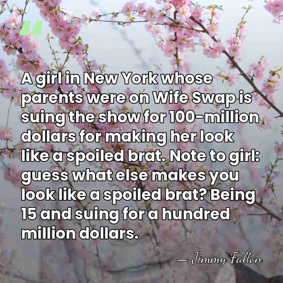 A girl in New York whose parents were on Wife Swap is&hellip; - Jimmy Fallon