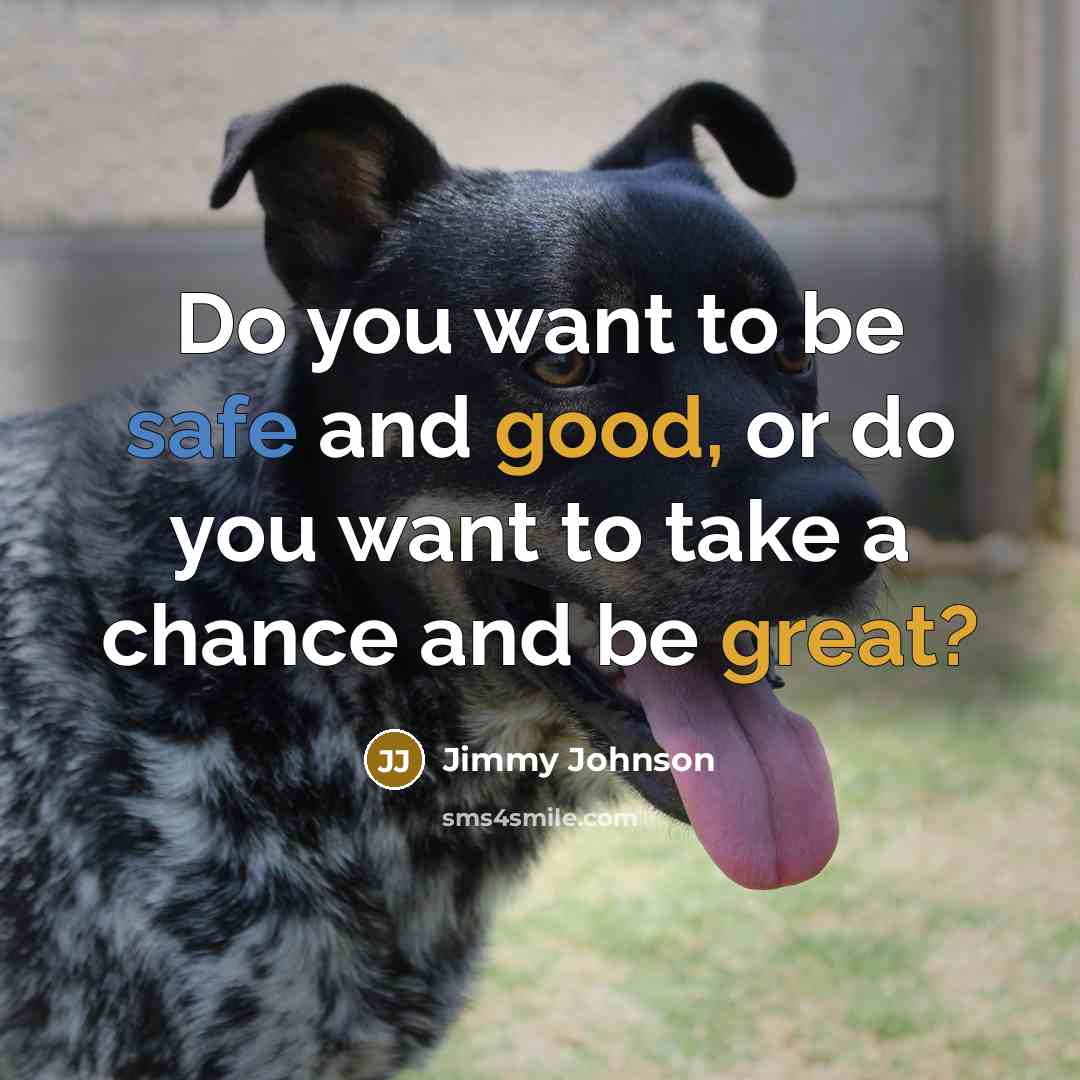 “Do you want to be safe and good, or do…” quote by Jimmy Johnson