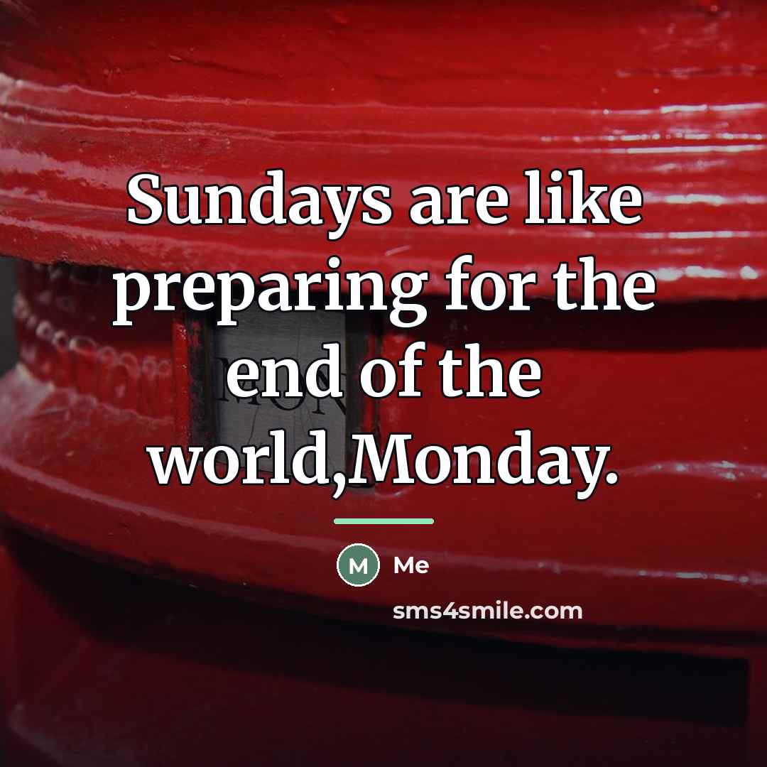 “Sundays are like preparing for the end of the world,Monday.…” quote by Me