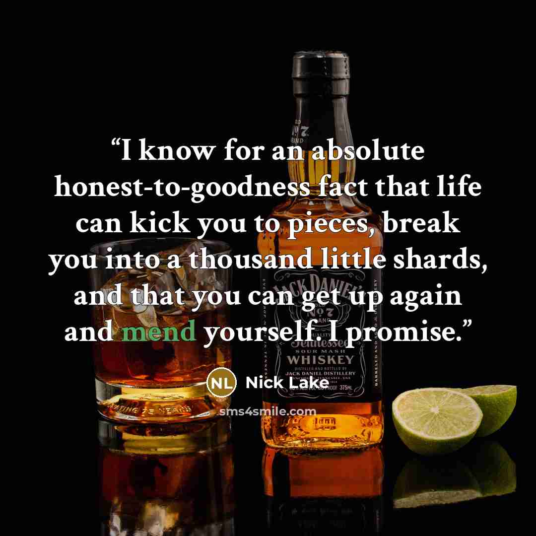 “I know for an absolute honest-to-goodness fact that life can kick you to pieces, break you into a thousand little shards, and that you can get up again and mend yourself. I promise.” quote by Nick Lake