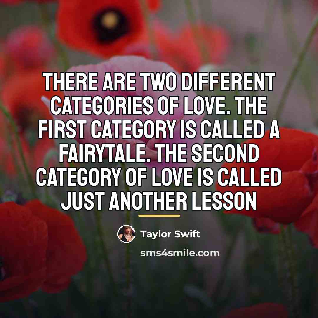 “There are two different categories of love. The first category…” quote by Taylor Swift