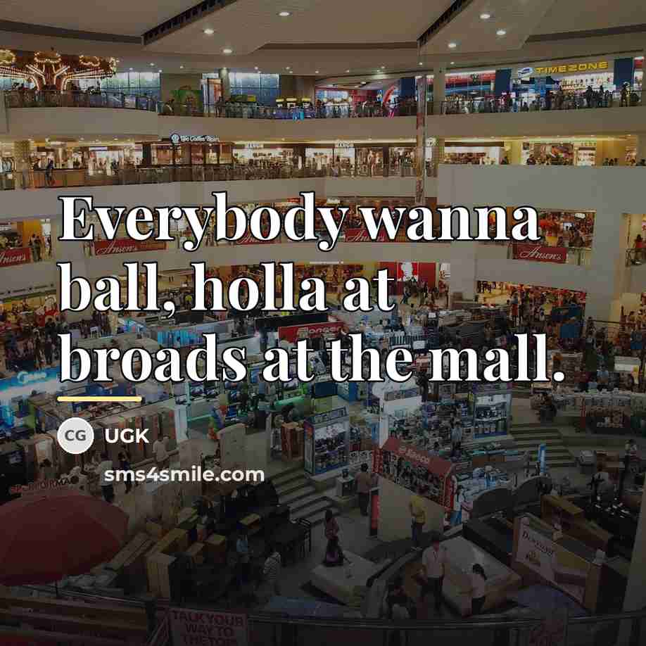 “Everybody wanna ball, holla at broads at the mall.…” quote by UGK
