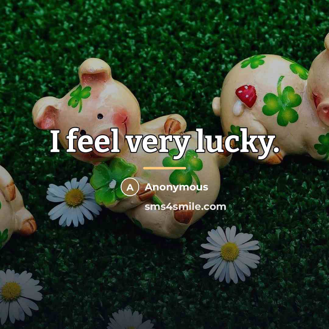 “I feel very lucky.…” quote by Anonymous