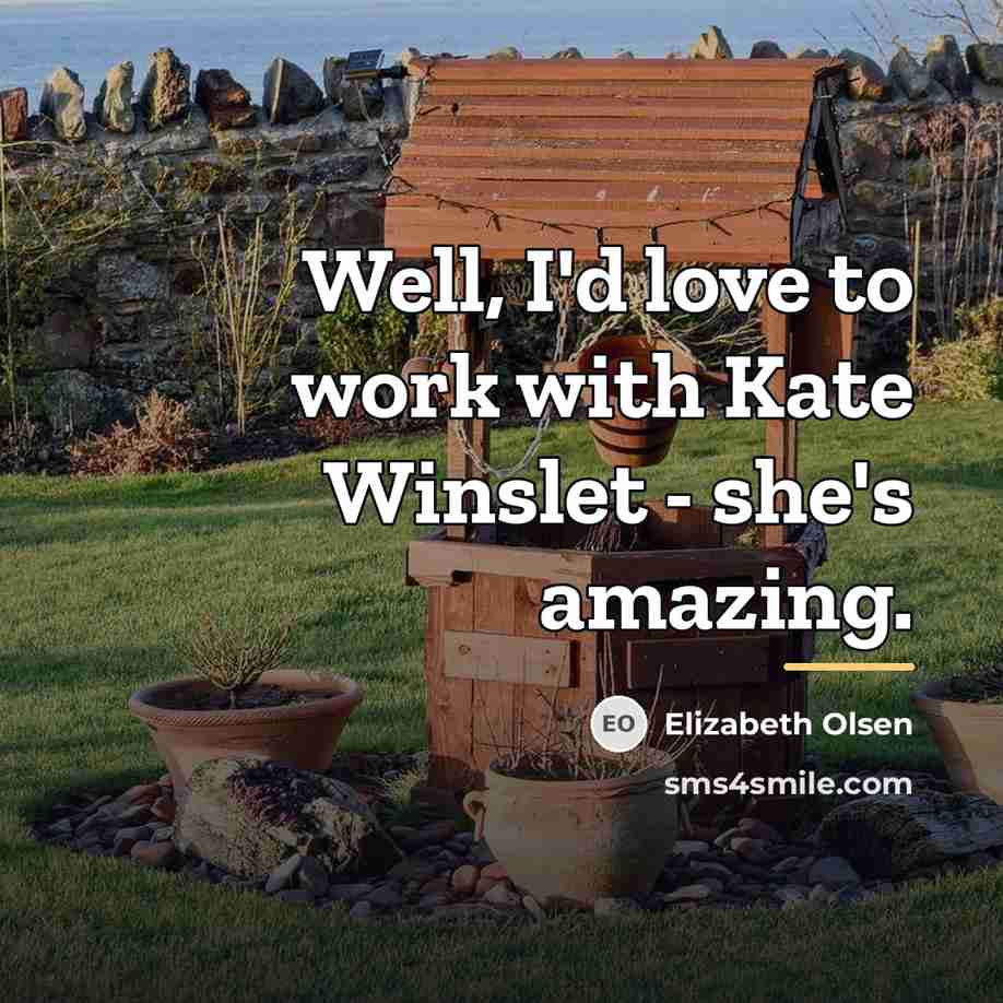 “Well, I'd love to work with Kate Winslet - she's…” quote by Elizabeth Olsen