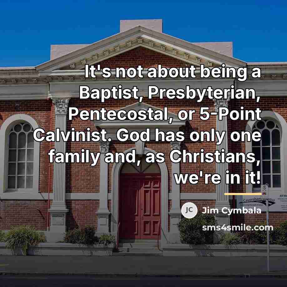 “It's not about being a Baptist, Presbyterian, Pentecostal, or 5-Point…” quote by Jim Cymbala