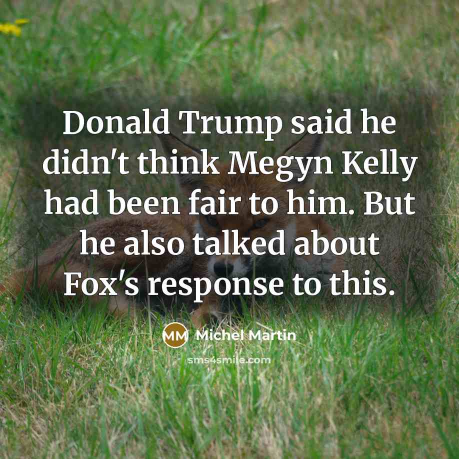 “Donald Trump said he didn't think Megyn Kelly had been…” quote by Michel Martin