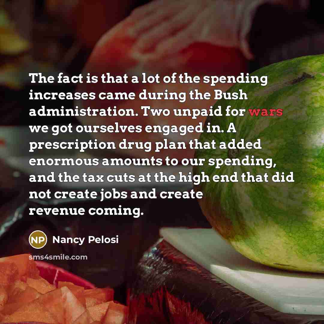 “The fact is that a lot of the spending increases…” quote by Nancy Pelosi