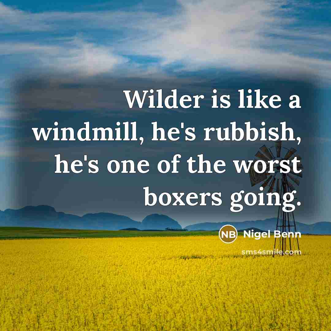 “Wilder is like a windmill, he's rubbish, he's one of…” quote by Nigel Benn