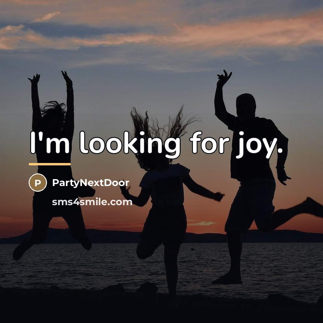 “I'm looking for joy.…” quote by PartyNextDoor