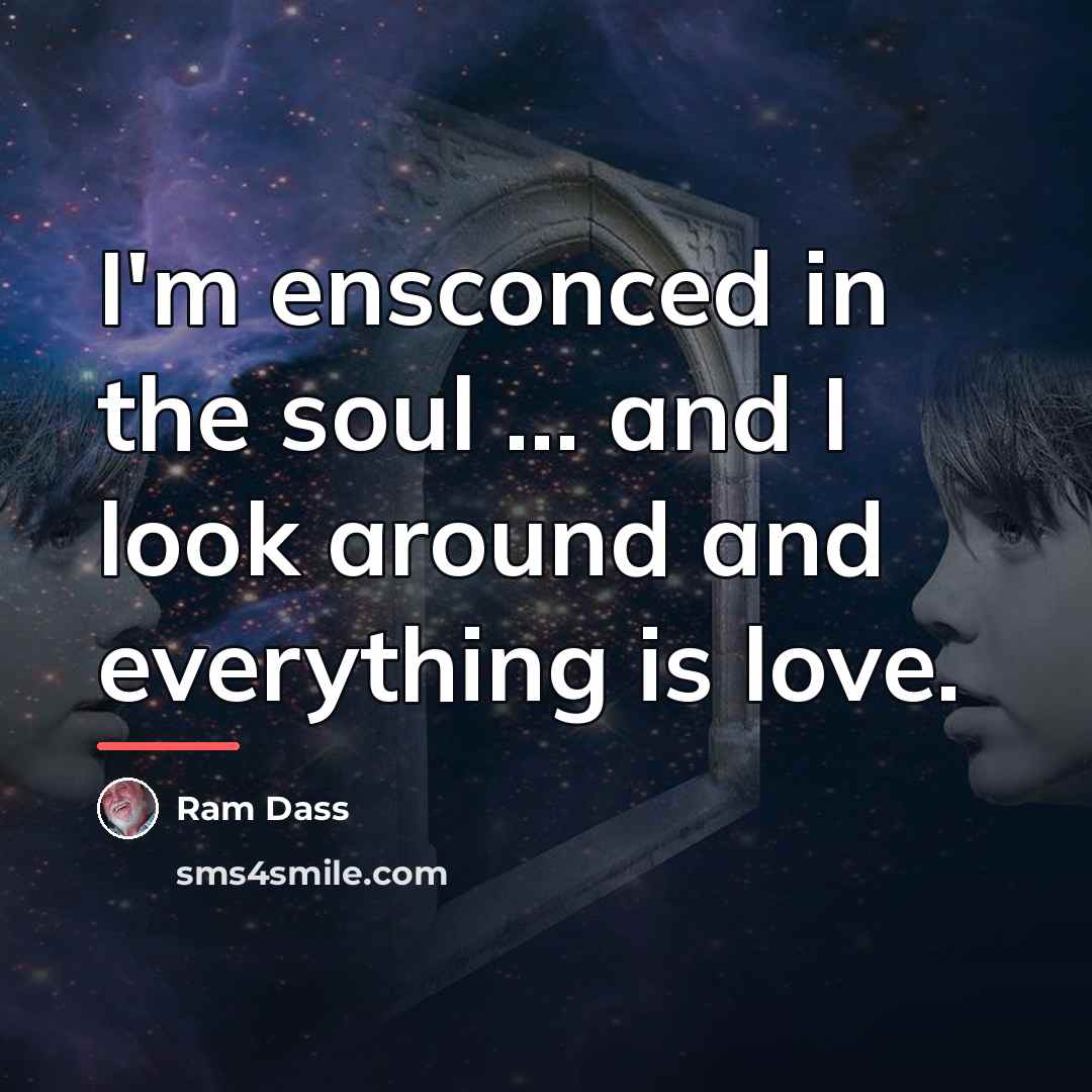 “I'm ensconced in the soul … and I look around…” quote by Ram Dass