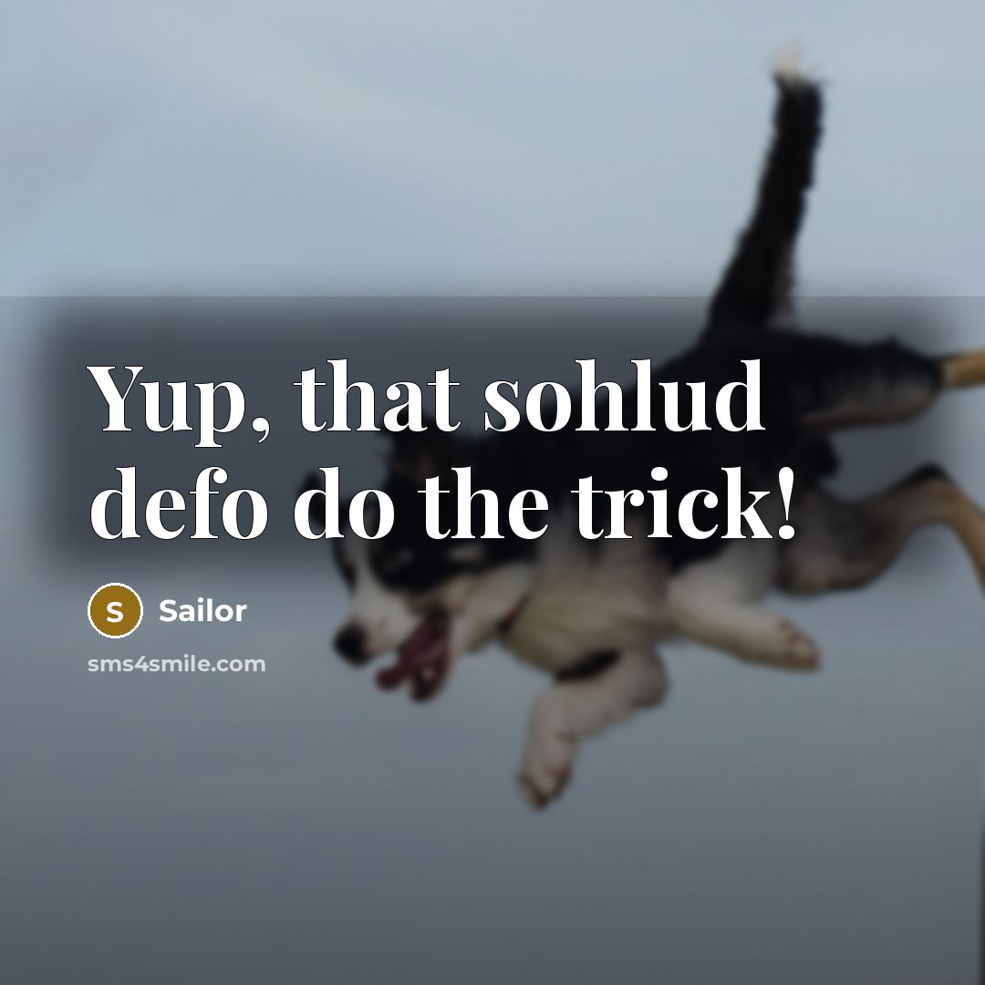 “Yup, that sohlud defo do the trick!” quote by Sailor