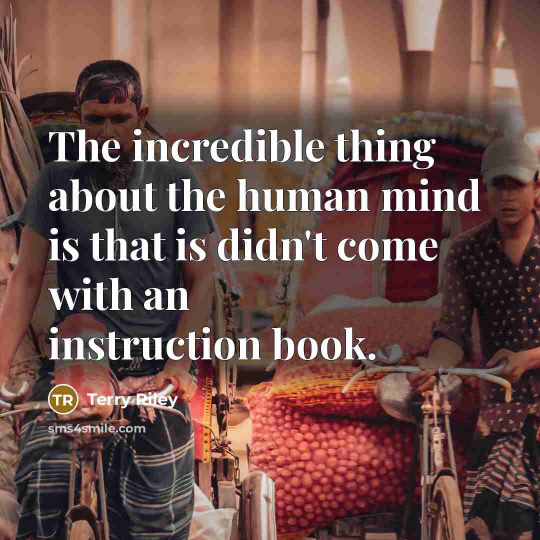 “The incredible thing about the human mind is that is…” quote by Terry Riley
