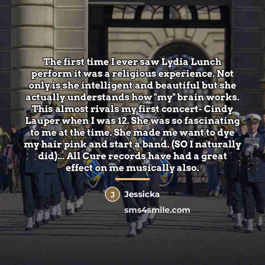 “The first time I ever saw Lydia Lunch perform it…” quote by Jessicka