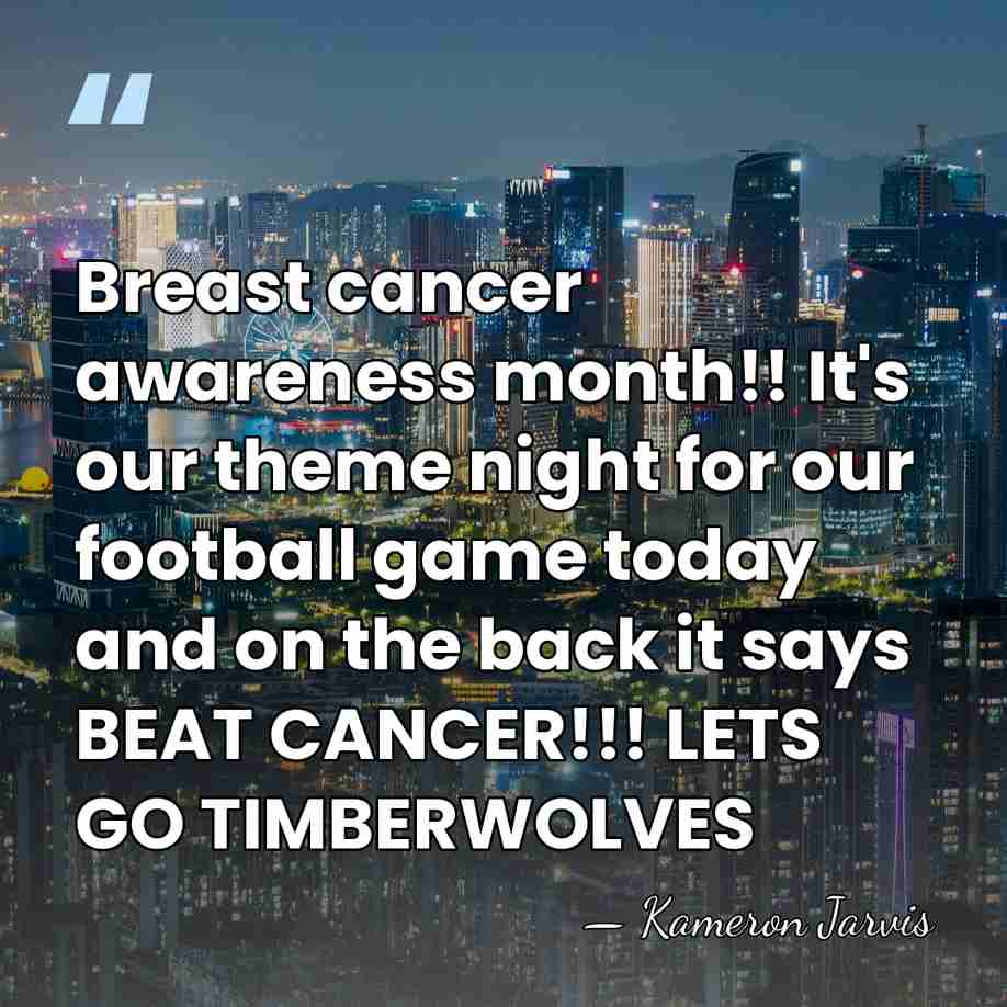 Breast cancer awareness month!! It's our theme night for our football game&hellip; - Kameron Jarvis
