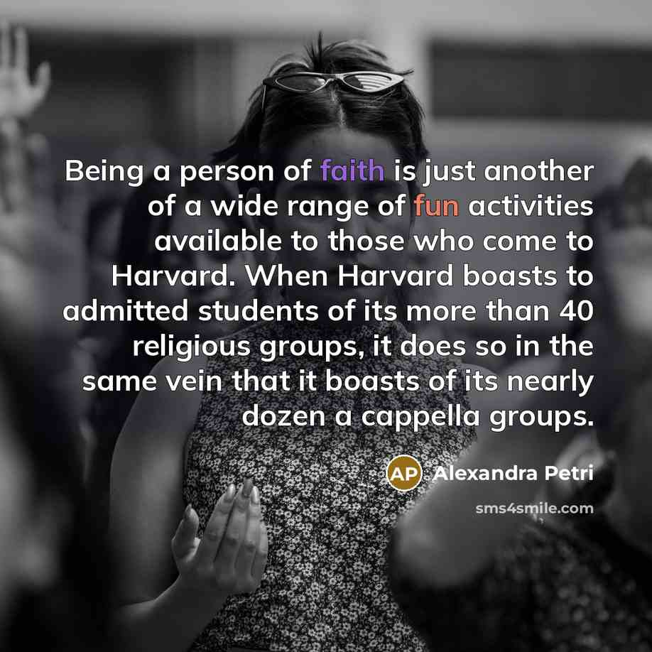 “Being a person of faith is just another of a…” quote by Alexandra Petri