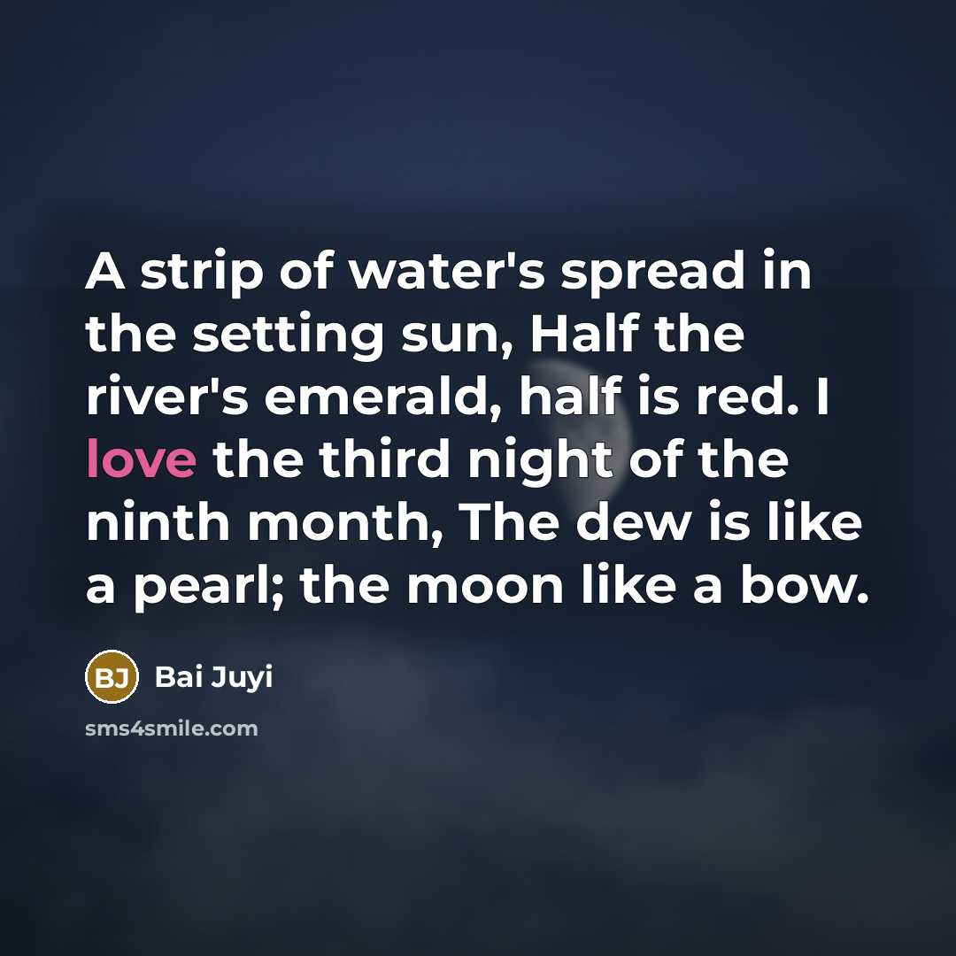 “A strip of water's spread in the setting sun, Half…” quote by Bai Juyi