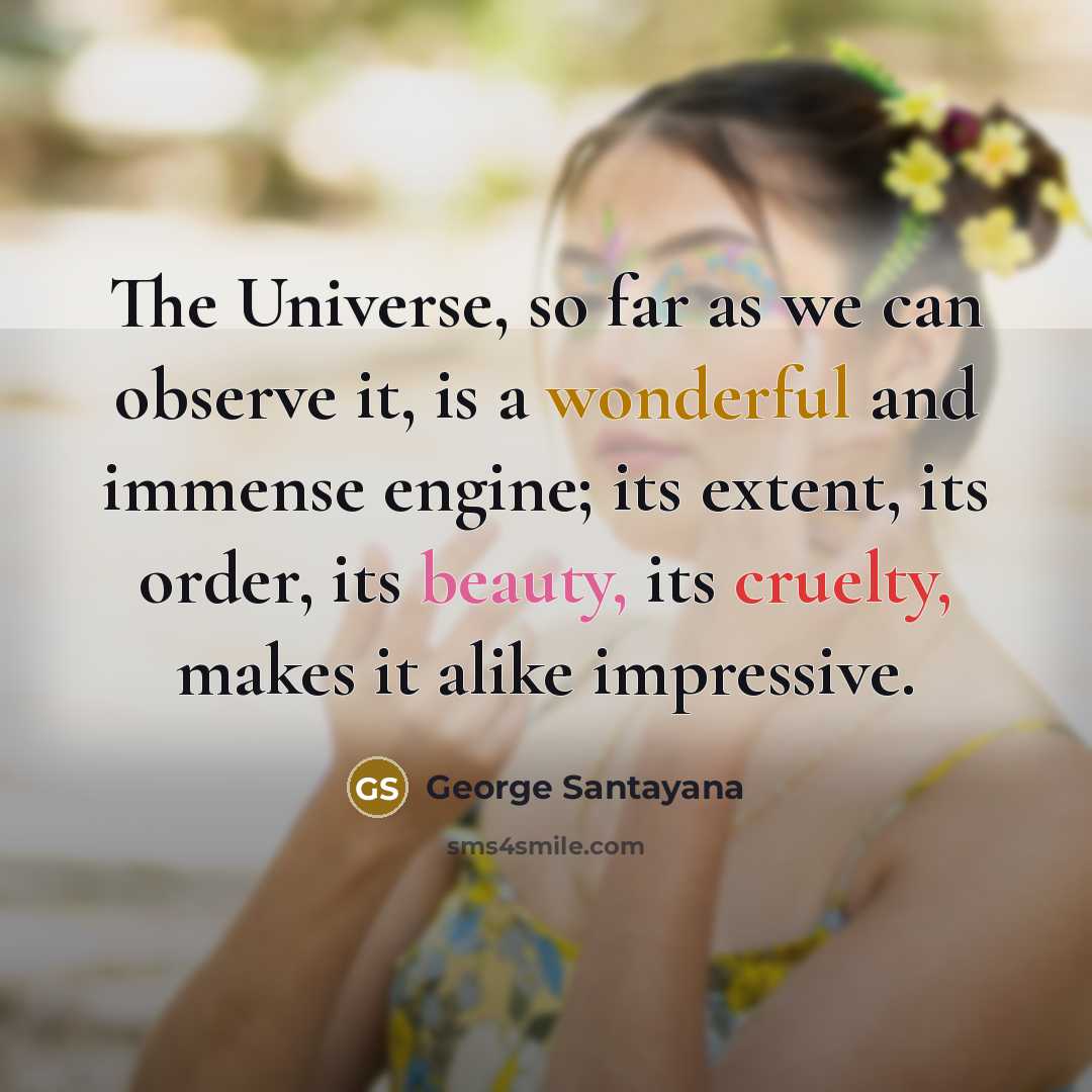 “The Universe, so far as we can observe it, is…” quote by George Santayana