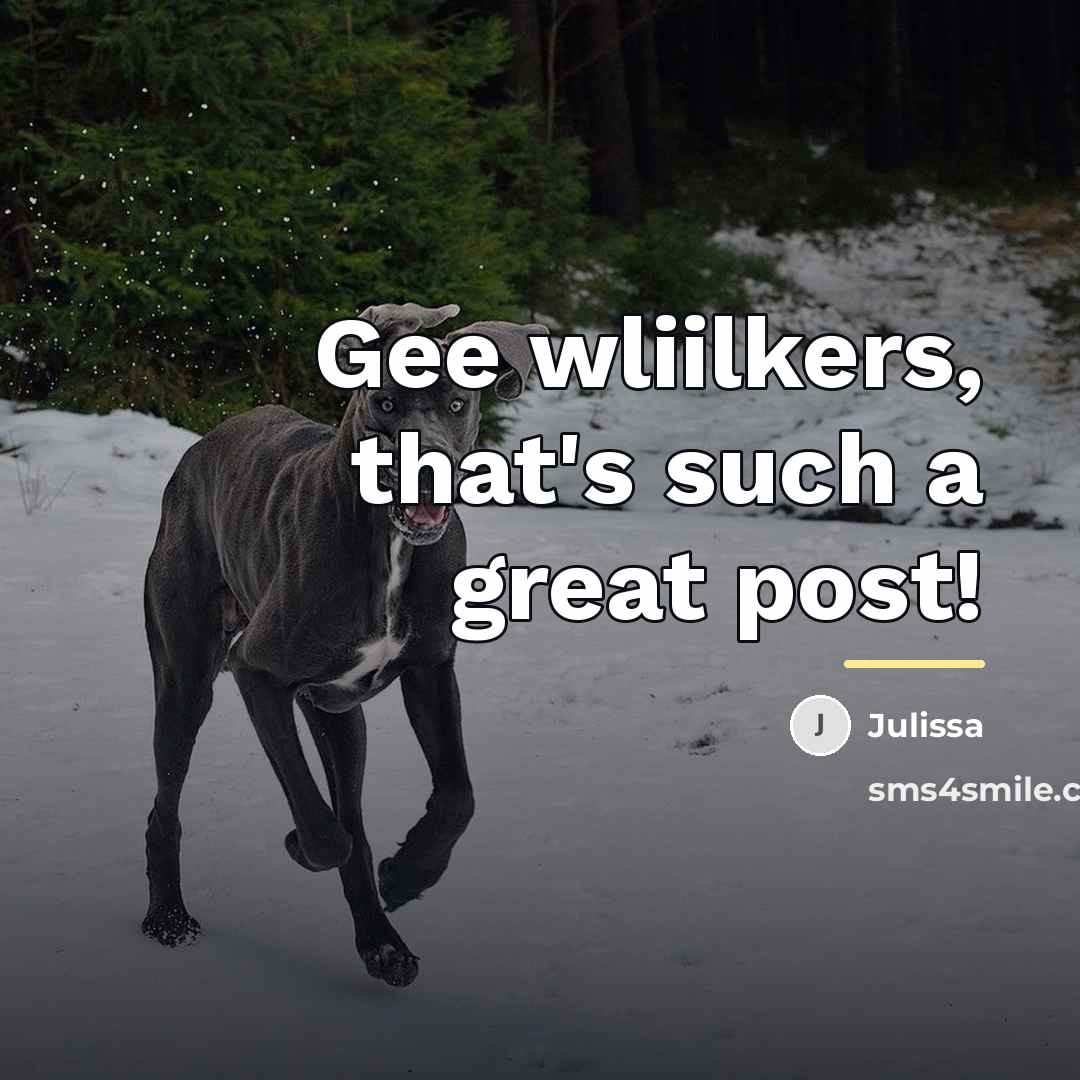 “Gee wliilkers, that's such a great post!…” quote by Julissa