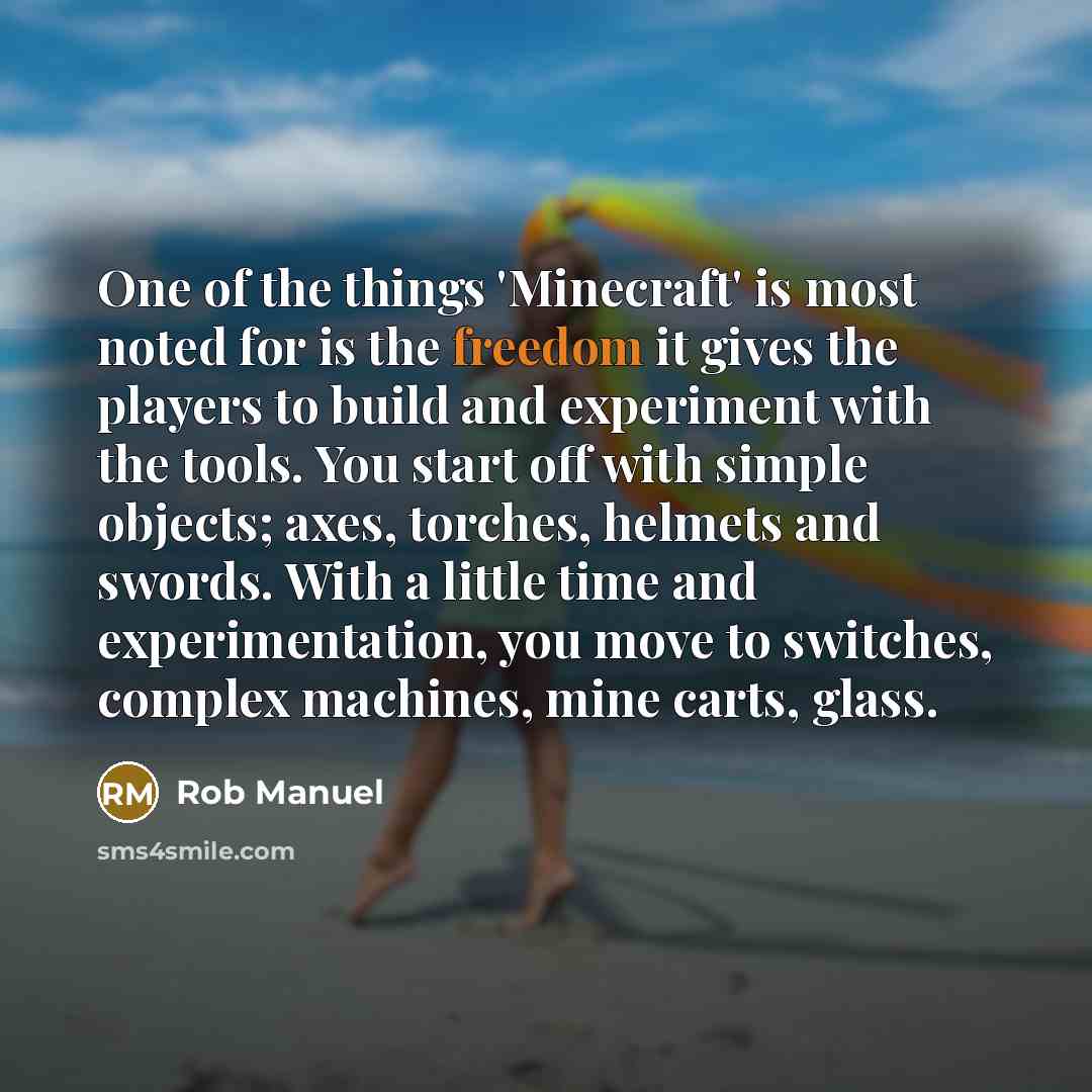 “One of the things 'Minecraft' is most noted for is…” quote by Rob Manuel