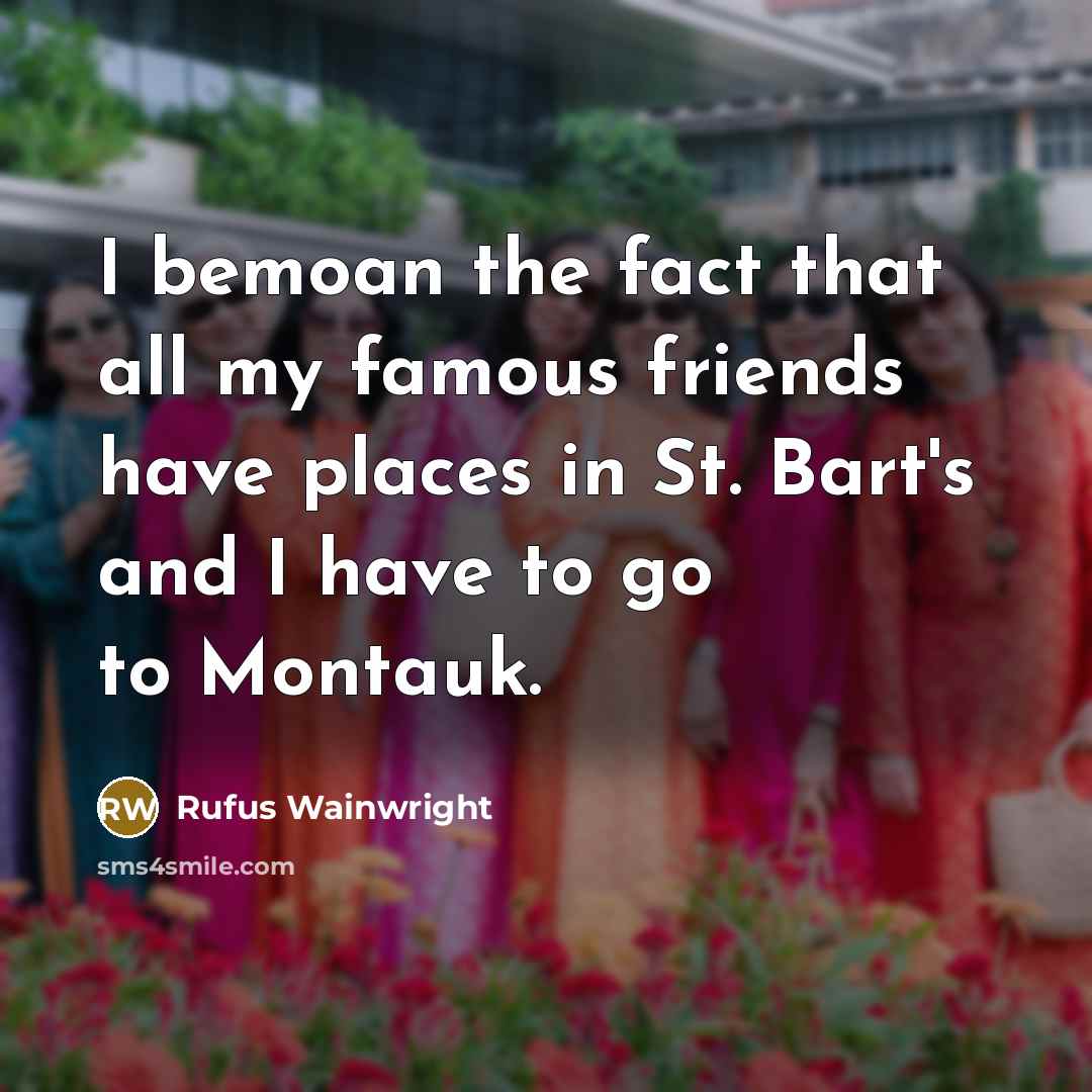 “I bemoan the fact that all my famous friends have…” quote by Rufus Wainwright
