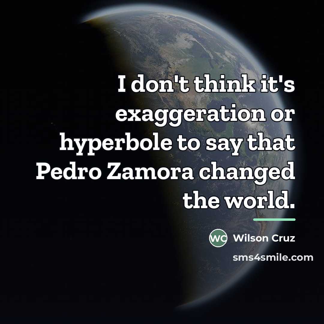“I don't think it's exaggeration or hyperbole to say that…” quote by Wilson Cruz