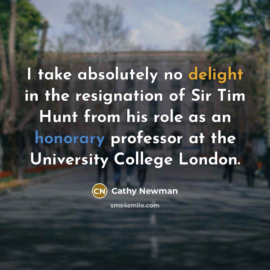 “I take absolutely no delight in the resignation of Sir…” quote by Cathy Newman
