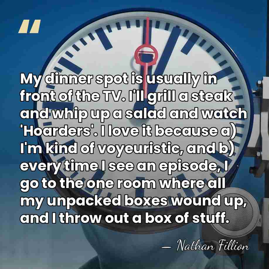 My dinner spot is usually in front of the TV. I'll grill&hellip; - Nathan Fillion