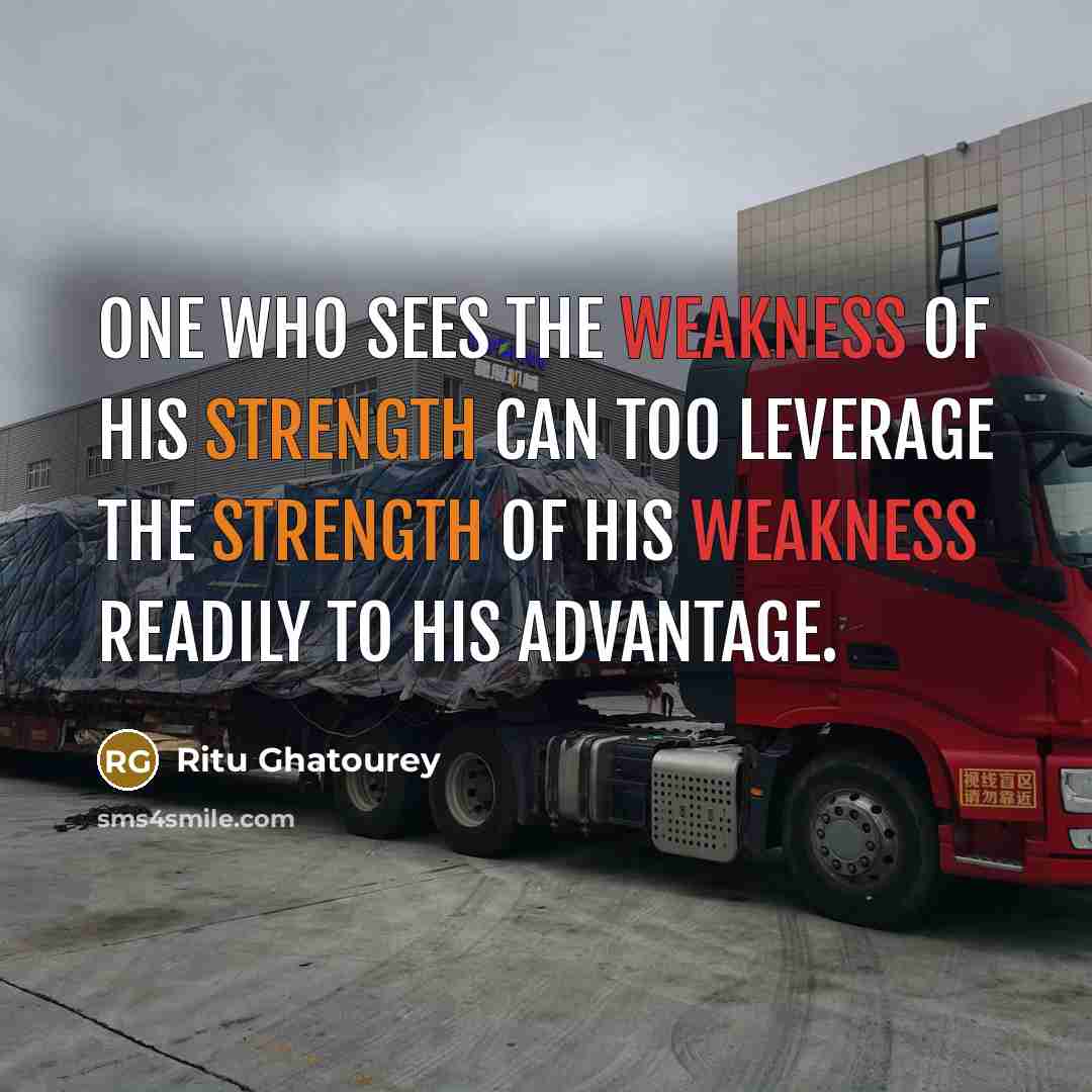 “One who sees the weakness of his strength can too…” quote by Ritu Ghatourey