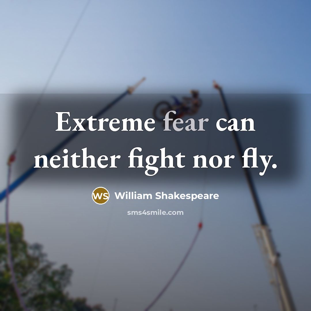 “Extreme fear can neither fight nor fly.…” quote by William Shakespeare