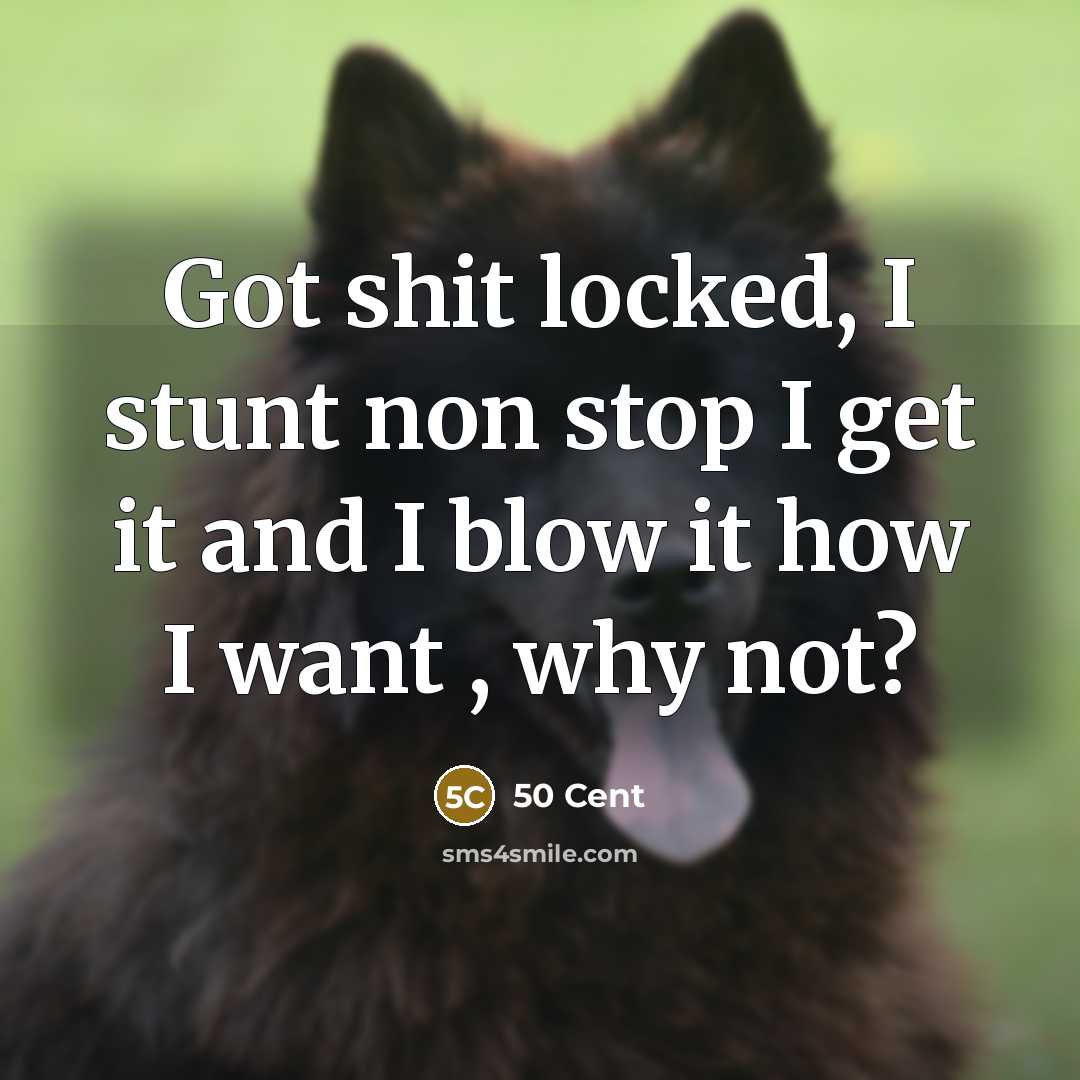 “Got shit locked, I stunt non stop I get it and I blow it how I want , why not?” quote by 50 Cent