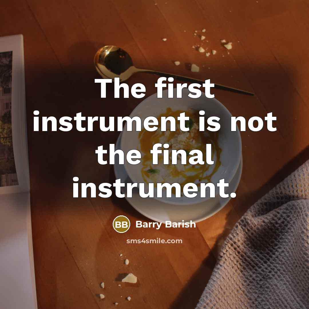 “The first instrument is not the final instrument.…” quote by Barry Barish