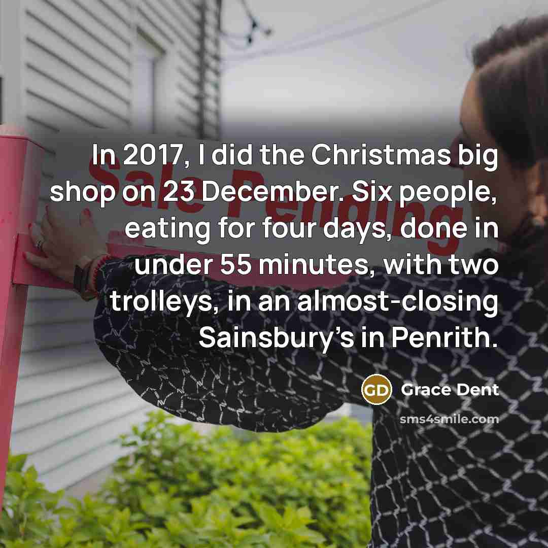 “In 2017, I did the Christmas big shop on 23…” quote by Grace Dent
