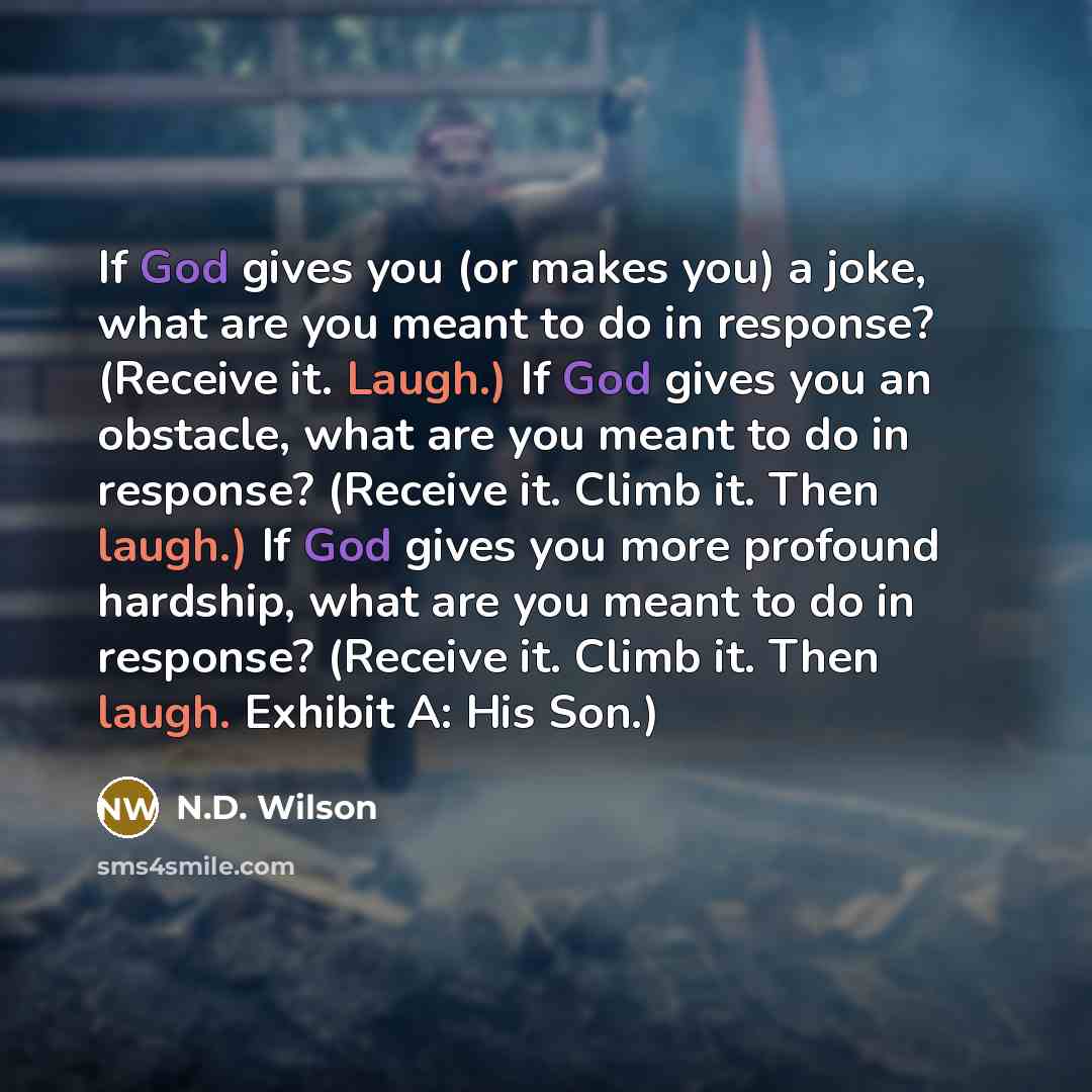 “If God gives you (or makes you) a joke, what…” quote by N.D. Wilson