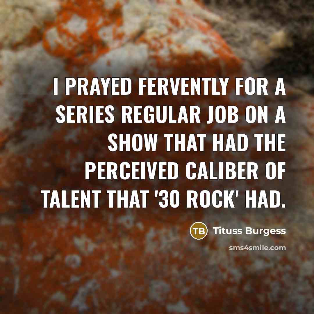 “I prayed fervently for a series regular job on a…” quote by Tituss Burgess