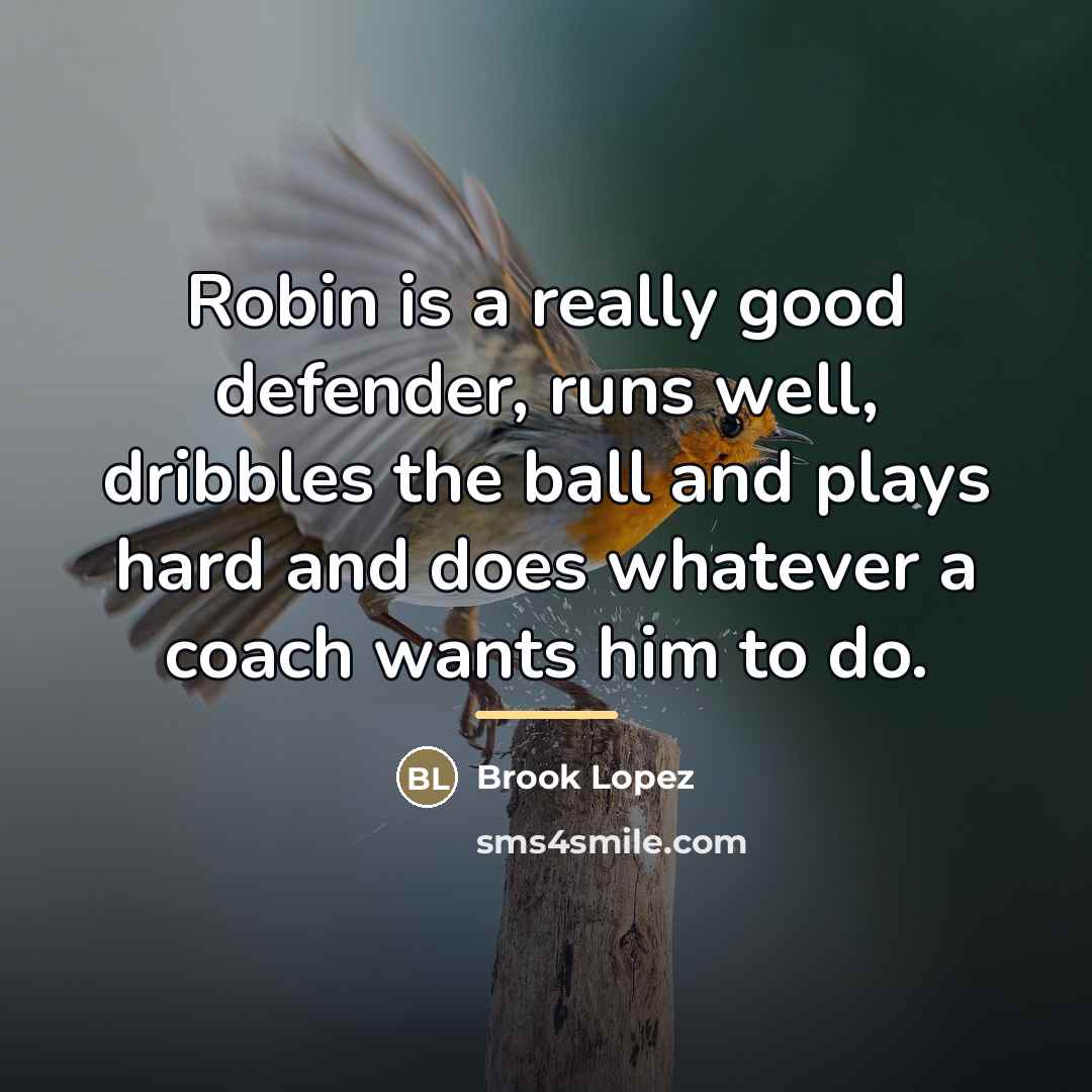 “Robin is a really good defender, runs well, dribbles the…” quote by Brook Lopez